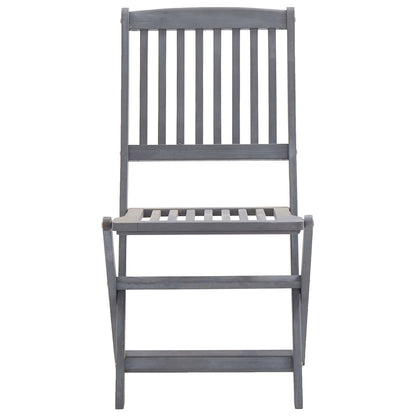 6-Piece Folding Outdoor Chairs Set - Solid Acacia Wood