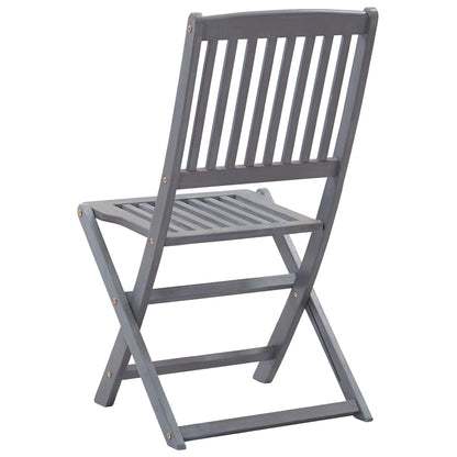 6-Piece Folding Outdoor Chairs Set - Solid Acacia Wood