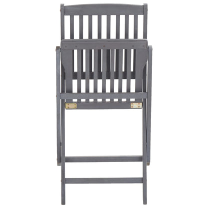 6-Piece Folding Outdoor Chairs Set - Solid Acacia Wood
