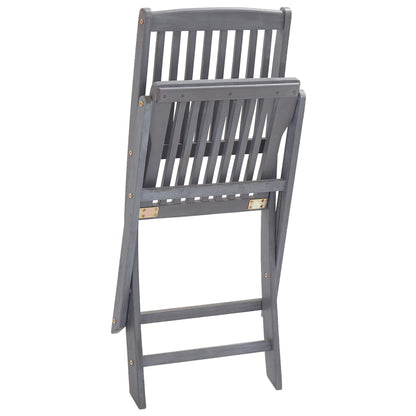 6-Piece Folding Outdoor Chairs Set - Solid Acacia Wood