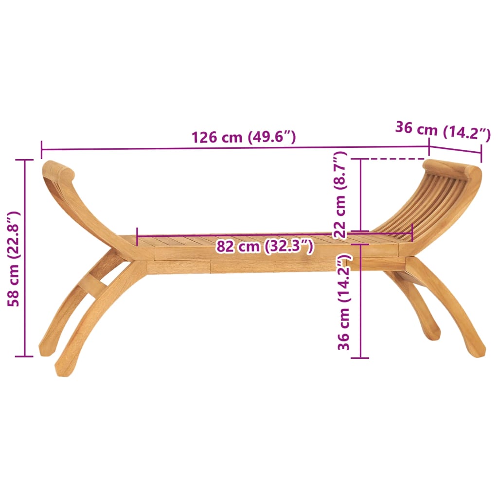 Solid Teak Wood Garden Bench 160cm - Durable & Stylish Seating