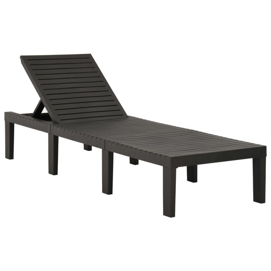 Anthracite Plastic Sun Lounger - Stylish, Durable, Outdoor Relaxation