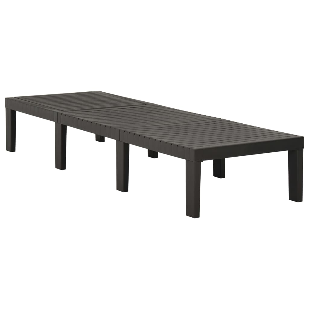 Anthracite Plastic Sun Lounger - Stylish, Durable, Outdoor Relaxation