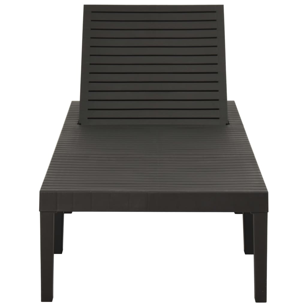 Anthracite Plastic Sun Lounger - Stylish, Durable, Outdoor Relaxation