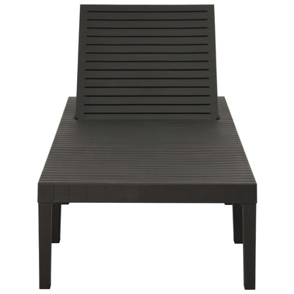 Anthracite Plastic Sun Lounger - Stylish, Durable, Outdoor Relaxation