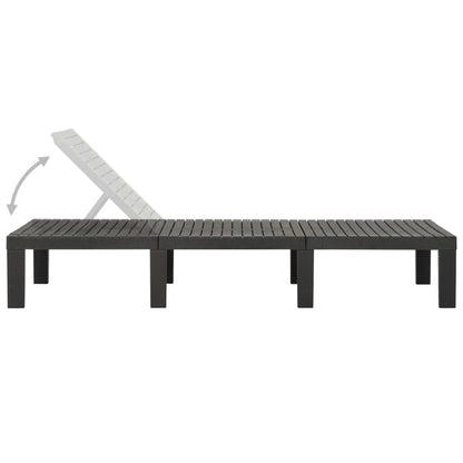 Anthracite Plastic Sun Lounger - Stylish, Durable, Outdoor Relaxation