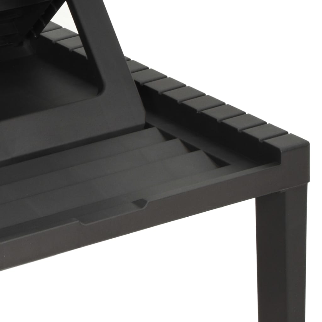 Anthracite Plastic Sun Lounger - Stylish, Durable, Outdoor Relaxation