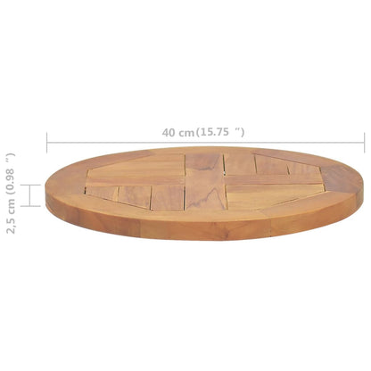 Elegant Round Teak Wood Table Top - 2.5cm Thick & 40cm Diameter