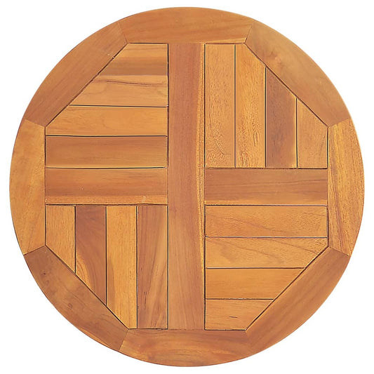 Solid Teak Wood Round Table Top - 50 cm Diameter, 2.5 cm Thick