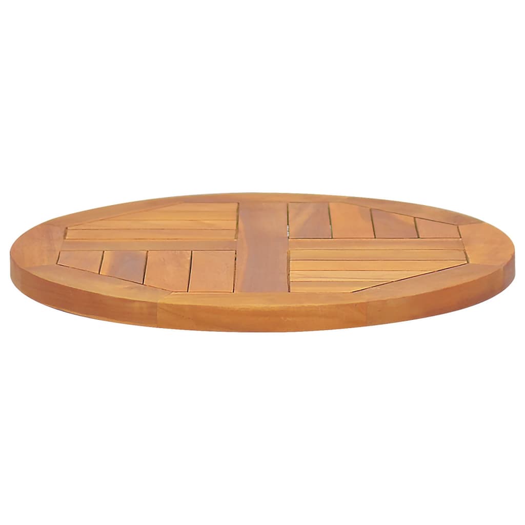 Solid Teak Wood Round Table Top - 50 cm Diameter, 2.5 cm Thick