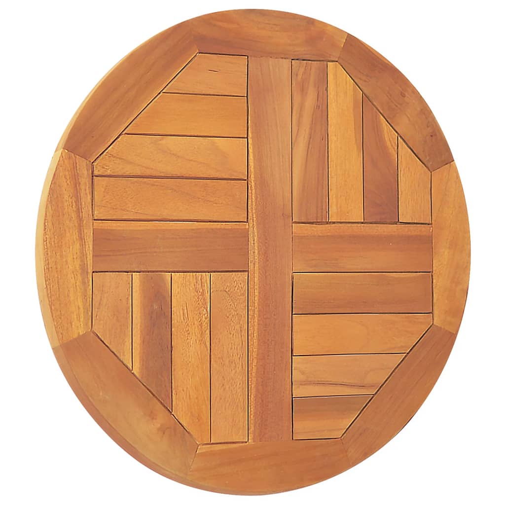 Solid Teak Wood Round Table Top - 50 cm Diameter, 2.5 cm Thick