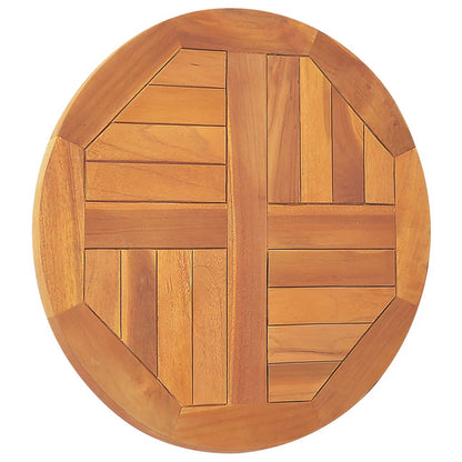 Solid Teak Wood Round Table Top - 50 cm Diameter, 2.5 cm Thick