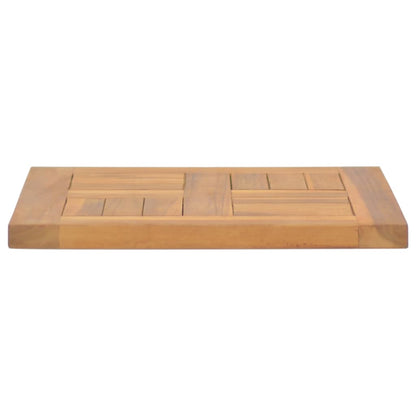 Solid Teak Square Table Top 40x40x2.5 cm - Durable Wood Design
