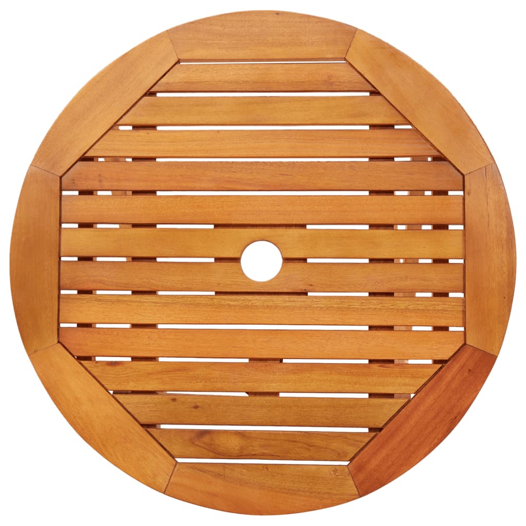 Folding Garden Table Ø60x75 cm Solid Eucalyptus Wood