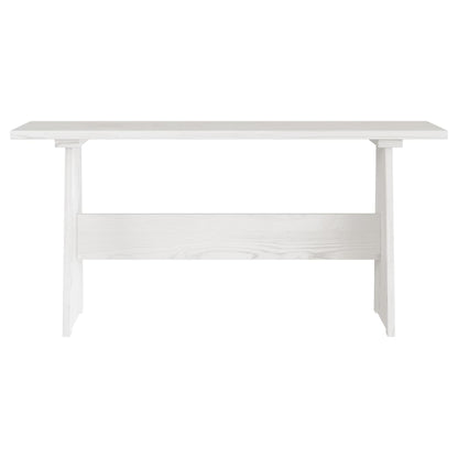 REINE White Solid Wood Pine Dining Table with Bench Set