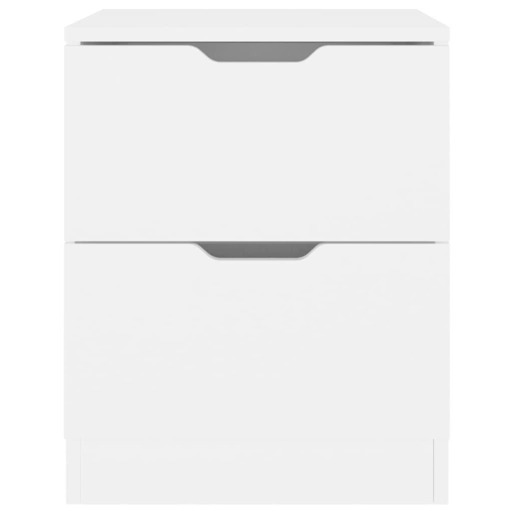 Pair of White Bedside Cabinets, 40x40x50 cm, Engineered Wood