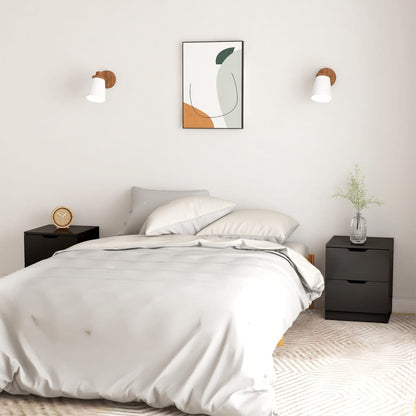 Black Engineered Wood Bedside Cabinets Set - 40x40x50 cm (2 pcs)