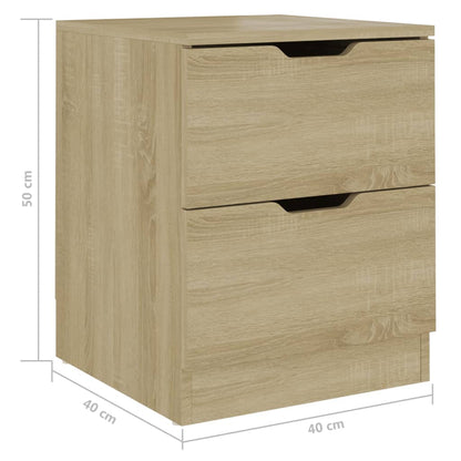 Sonoma Oak Bedside Cabinets 2 pcs, 40x40x50 cm, Engineered Wood