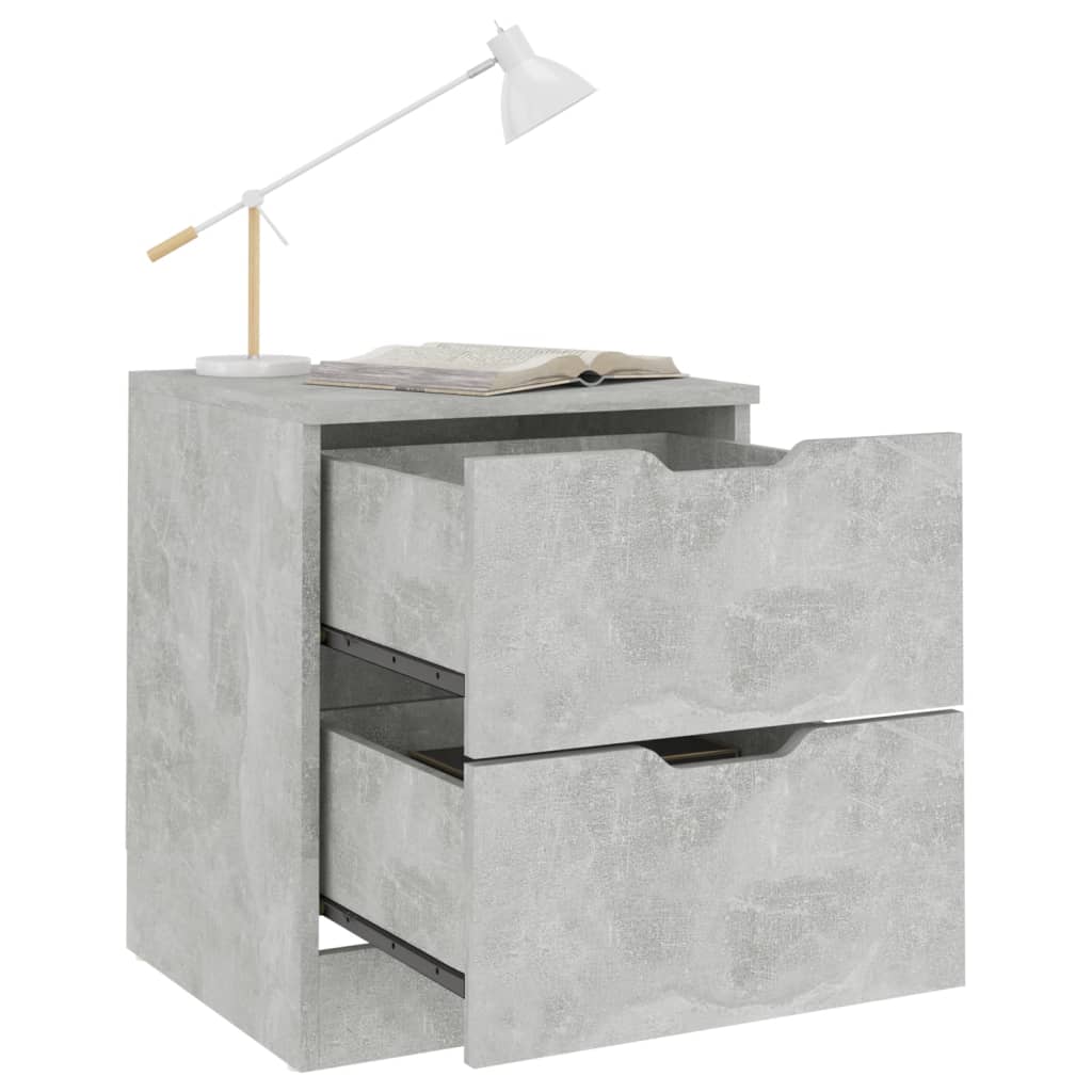 Concrete Grey Bedside Cabinet, 40x40x50 cm, Engineered Wood