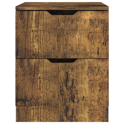 Pair of Smoked Oak Bedside Cabinets - 40x40x50 cm, Engineered Wood