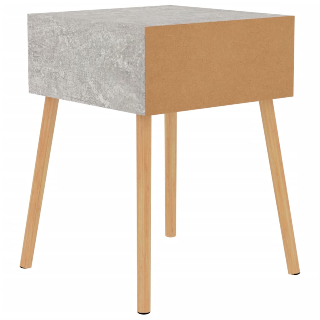 Concrete Grey Bedside Cabinets Set of 2, 40x40x56 cm, Engineered Wood
