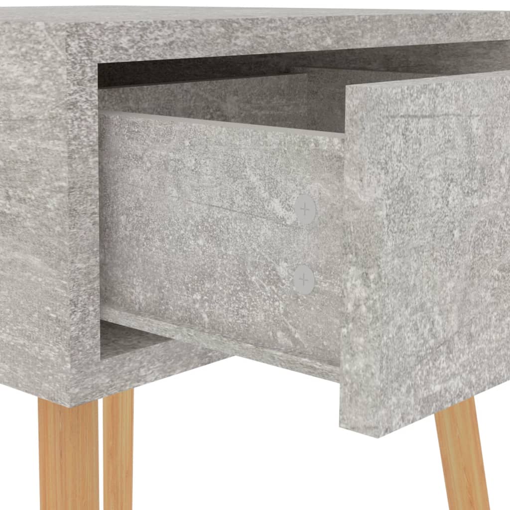 Concrete Grey Bedside Cabinets Set of 2, 40x40x56 cm, Engineered Wood