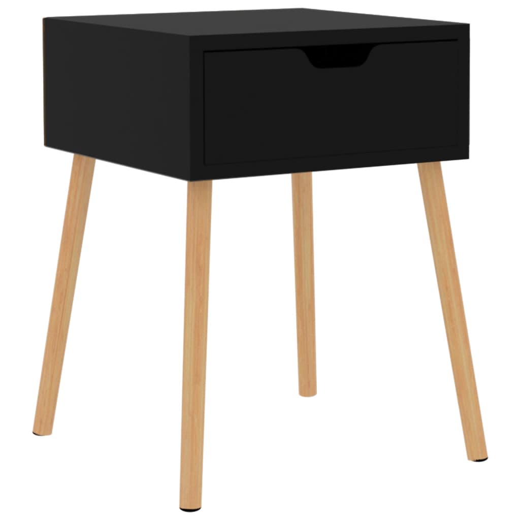 Sleek High Gloss Black Bedside Cabinet 40x40x56 cm - Engineered Wood
