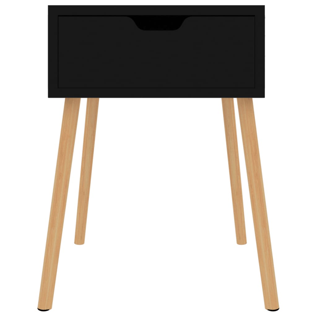 Sleek High Gloss Black Bedside Cabinet 40x40x56 cm - Engineered Wood