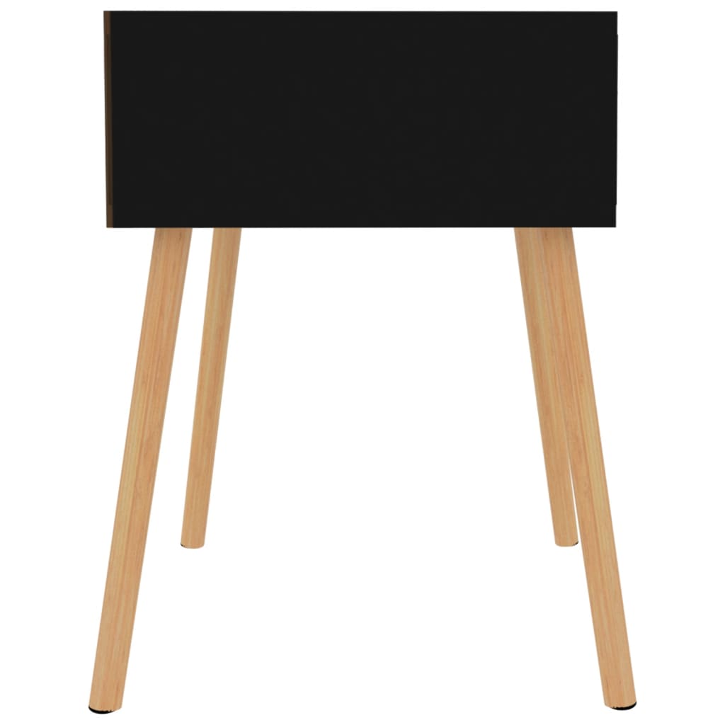 Sleek High Gloss Black Bedside Cabinet 40x40x56 cm - Engineered Wood