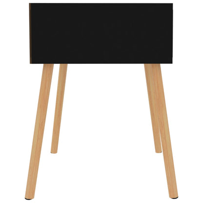 Sleek High Gloss Black Bedside Cabinet 40x40x56 cm - Engineered Wood