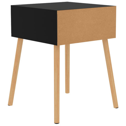 Sleek High Gloss Black Bedside Cabinet 40x40x56 cm - Engineered Wood