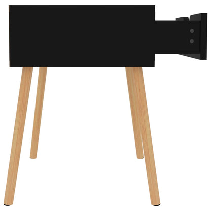 Sleek High Gloss Black Bedside Cabinet 40x40x56 cm - Engineered Wood