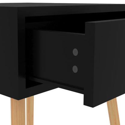 Sleek High Gloss Black Bedside Cabinet 40x40x56 cm - Engineered Wood