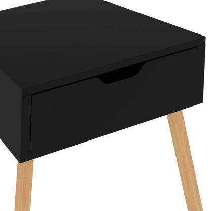 Sleek High Gloss Black Bedside Cabinet 40x40x56 cm - Engineered Wood