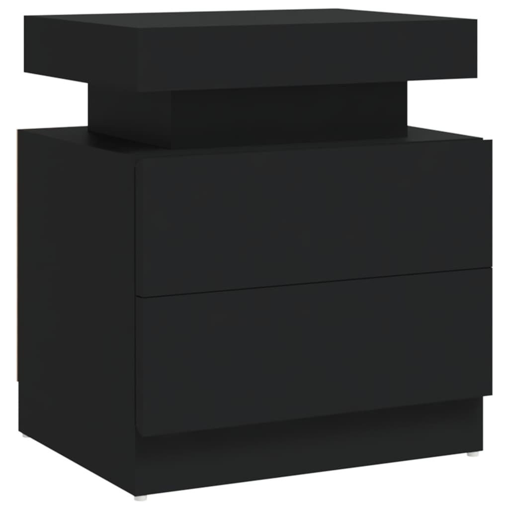 Black Bedside Cabinet 45x35x52 cm - Engineered Wood