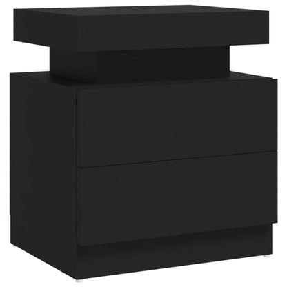Black Bedside Cabinet 45x35x52 cm - Engineered Wood