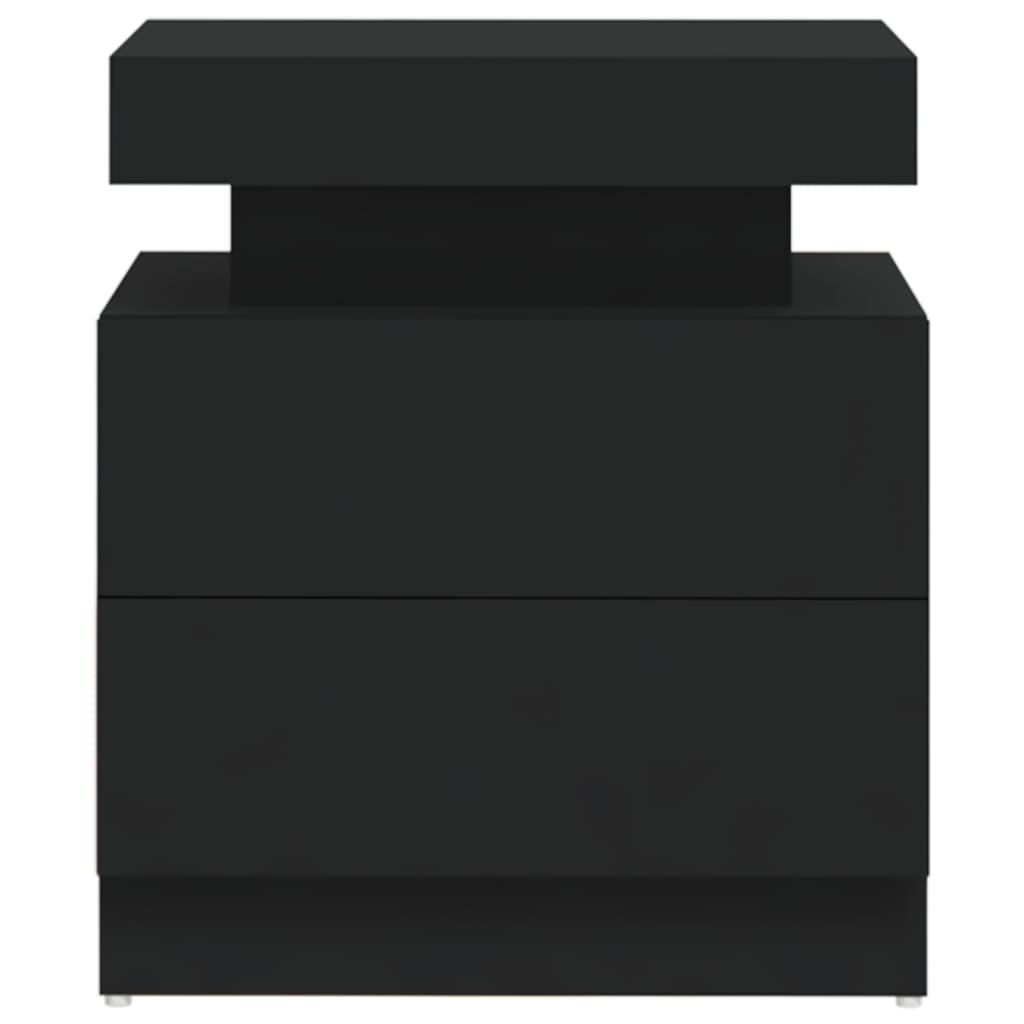 Black Bedside Cabinet 45x35x52 cm - Engineered Wood