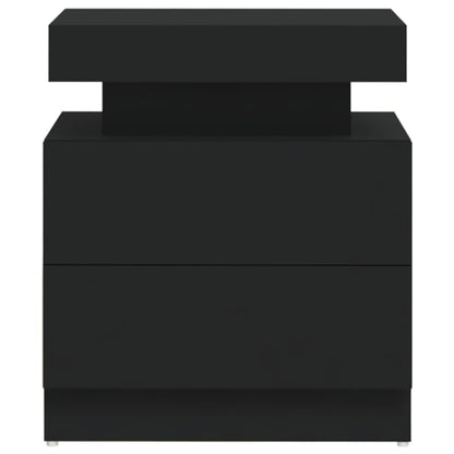 Black Bedside Cabinet 45x35x52 cm - Engineered Wood