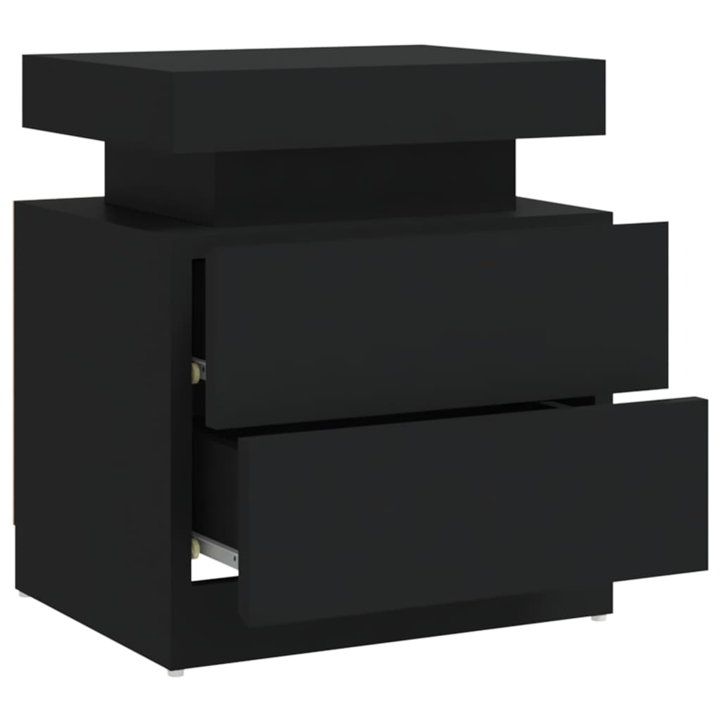 Black Bedside Cabinet 45x35x52 cm - Engineered Wood