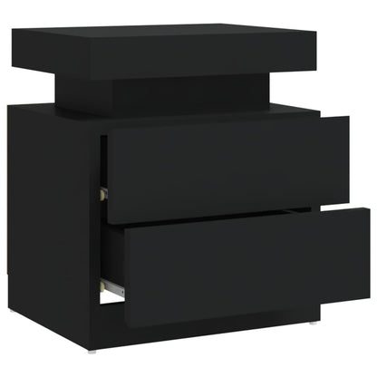 Black Bedside Cabinet 45x35x52 cm - Engineered Wood