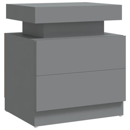 Grey Bedside Cabinet 45x35x52 cm in Engineered Wood