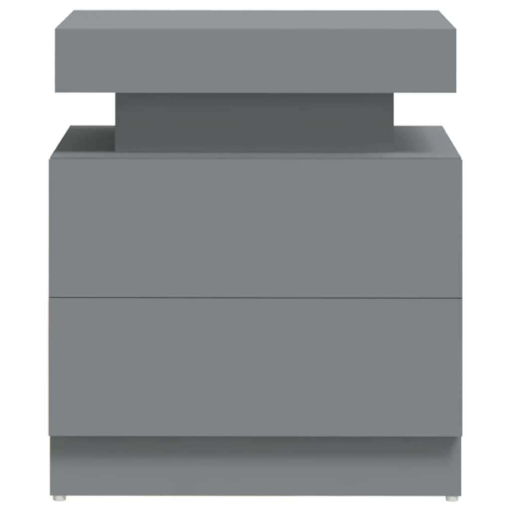 Grey Bedside Cabinet 45x35x52 cm in Engineered Wood