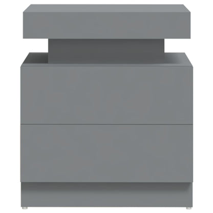 Grey Bedside Cabinet 45x35x52 cm in Engineered Wood