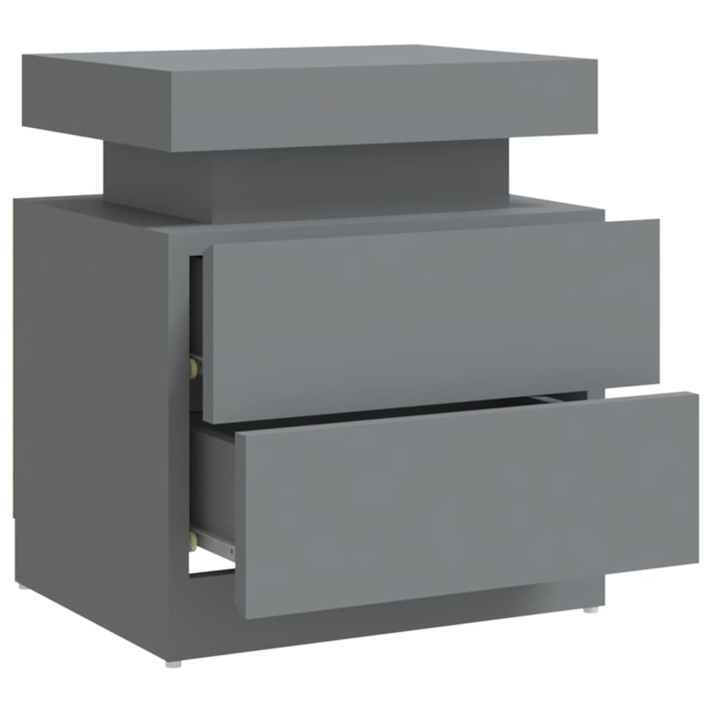 Grey Bedside Cabinet 45x35x52 cm in Engineered Wood