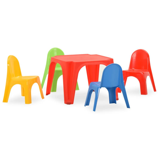 Kids' White PP Table & Chair Set – Durable & Fun Playroom Furniture