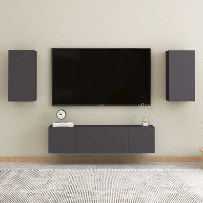 TV Cabinets 2 pcs Grey 30.5x30x60 cm Engineered Wood