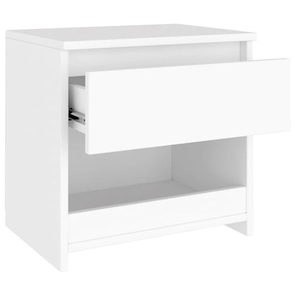 White Engineered Wood Bedside Cabinets - Set of 2 (40x30x39 cm)