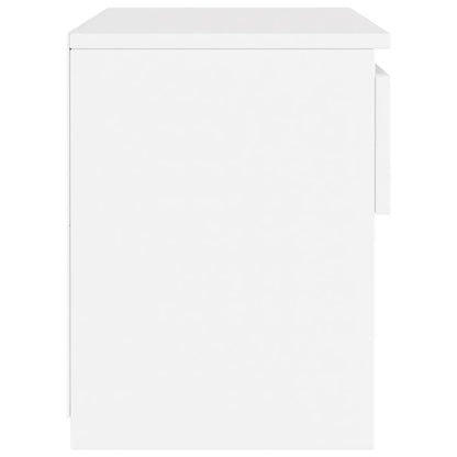 White Engineered Wood Bedside Cabinets - Set of 2 (40x30x39 cm)