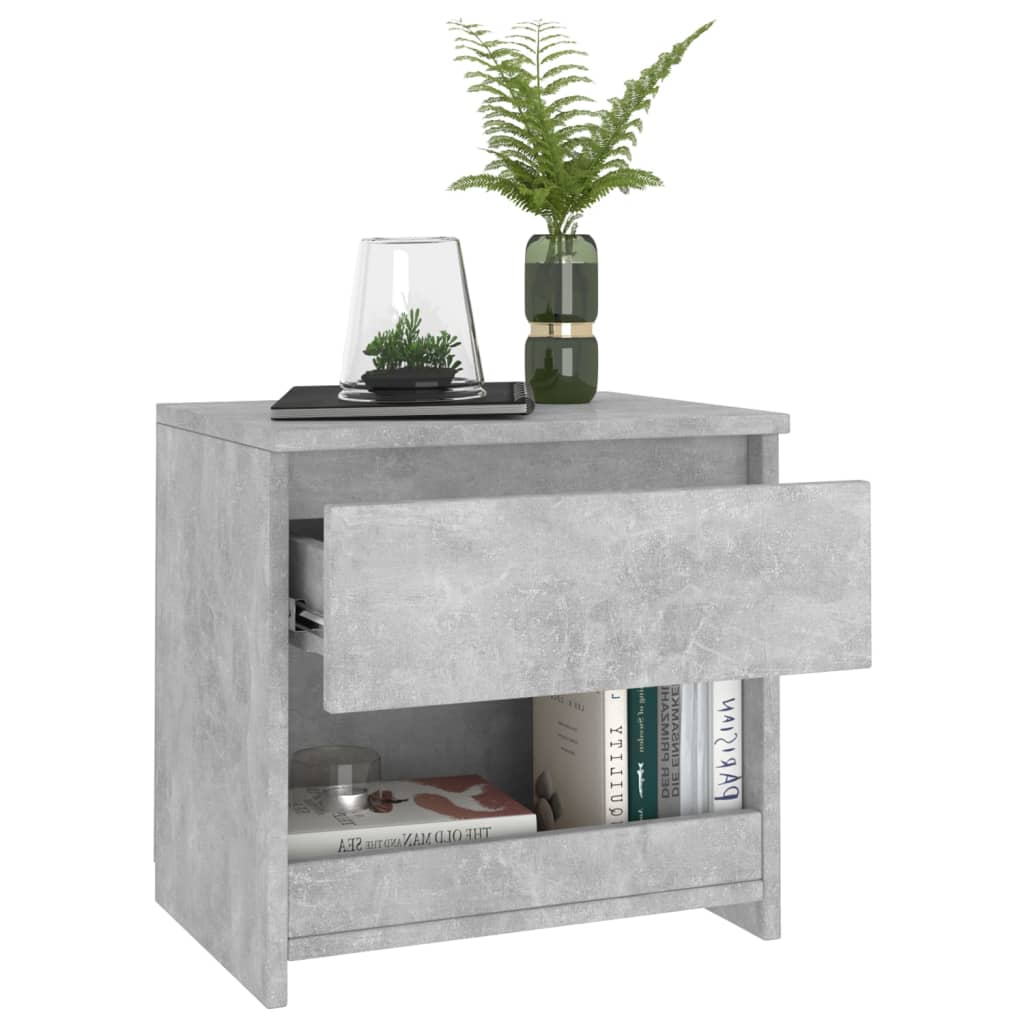 Concrete Grey Bedside Cabinet 40x30x39 cm - Engineered Wood