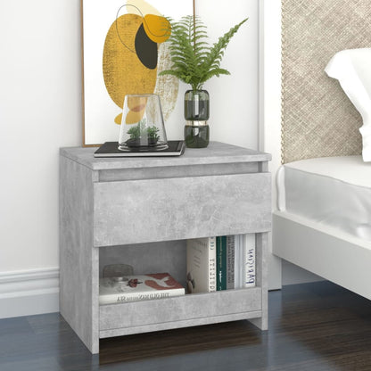 Concrete Grey Bedside Cabinet 40x30x39 cm - Engineered Wood